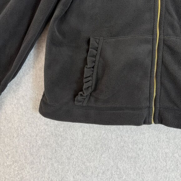 Lilly Pulitzer Size Large Cabello Fleece Jacket Sweater Black Full Zip Pockets - Picture 3 of 9